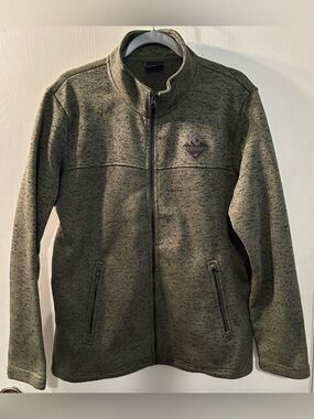 Prairie Mountain “Cougar Washington” Men's Olive green Zip-Up Knit Jacket Size L
